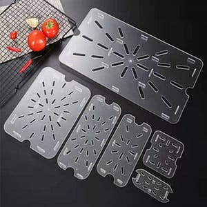Kitchen Knock Polycarbonate Clear Drain Plate for GN Pan 1/3 - Pack of 3 (398752)