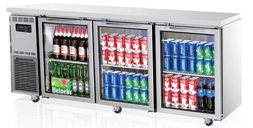 Turbo Air KGR18-3 Elegance Series Under Counter Glass Door Refrigerator | 516L Capacity