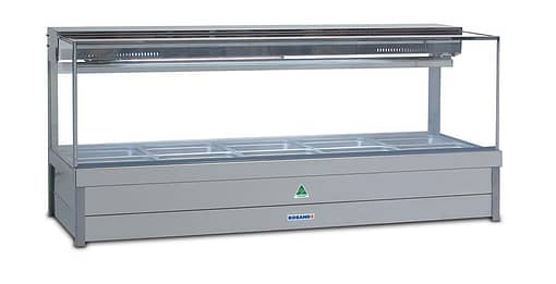 Roband SFX25RD Square Glass Cold Plate & Cross Fin Coil Food Bar - No Motor