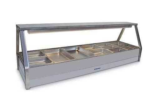 Roband E26RD Straight Glass Hot Food Display with Rear Doors, 12 x 1/2 size
