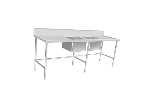 Kitchen Knock Full Stainless Steel Double Sink Bench Leg Brace Left 2100x600mm