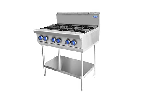 CookRite AT80G6B-F-LPG 6 Burner Commercial Gas Cooktop with Stand