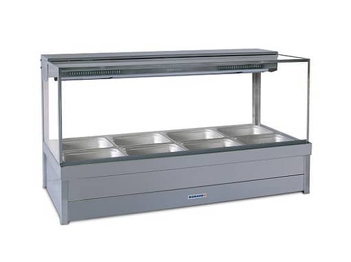 Roband S24 Double Row Square Glass Hot Foodbars - 8 pans included