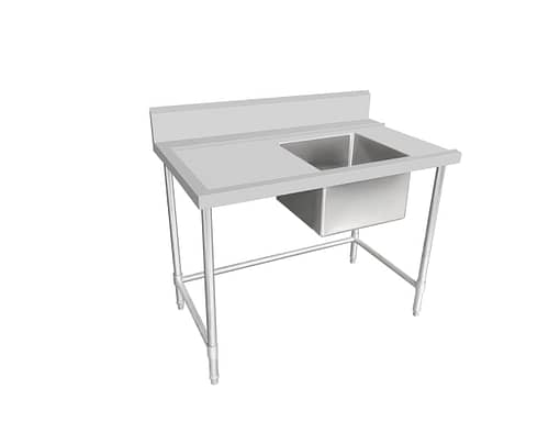 Kitchen Knock Stainless Steel Single Sink Bench – Left Inlet