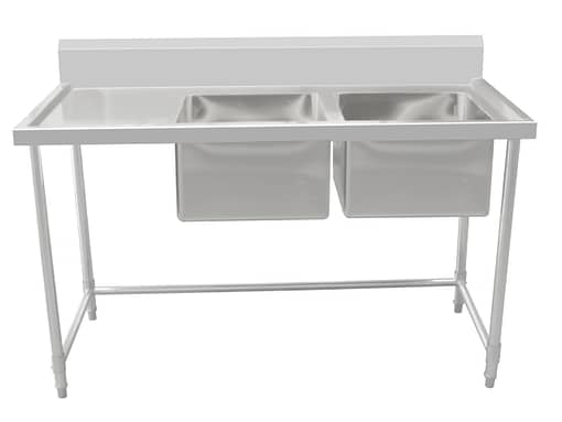 Kitchen Knock Stainless Steel Double Right Sink Bench 1500mm x 700mm