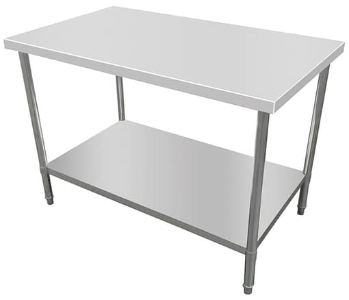 Kitchen Knock Stainless Steel Work Bench with Timber Layer Flat 400x700mm