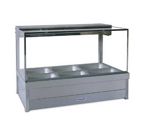 Roband S23 Square Glass Hot Food Display for Cafes and Restaurants