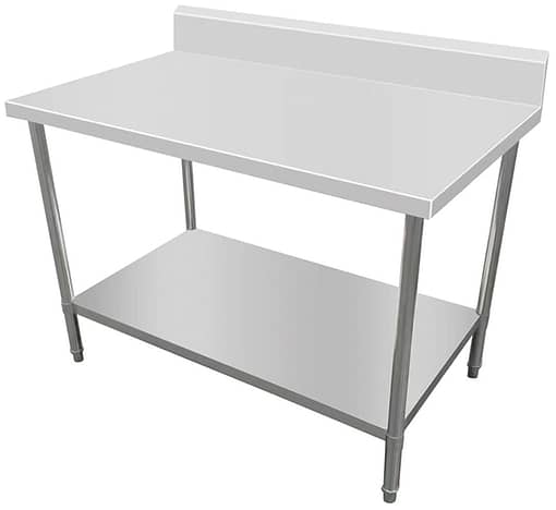 Kitchen Knock Stainless Steel Splashback Work Bench with Timber Layer 2100x600mm