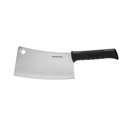 Heavy Duty Stainless Steel Cleaver with Black Handle 200mm Blade 078932