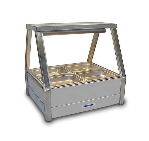Roband E22RD Straight Glass Hot Food Display with Rear Doors, 4 x 1/2 size