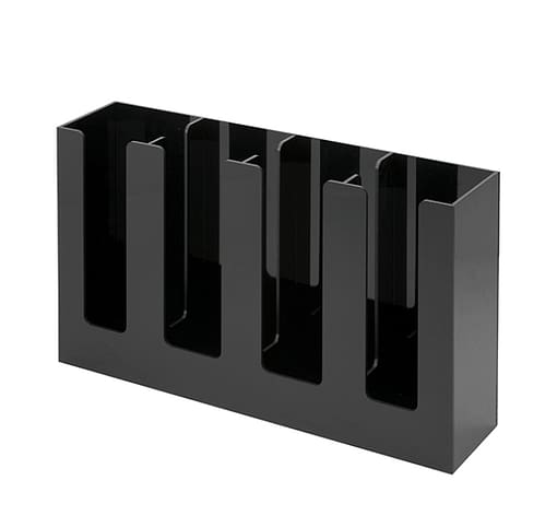 Sleek Black PC Cup Holder for Cafés, 4-Line Capacity