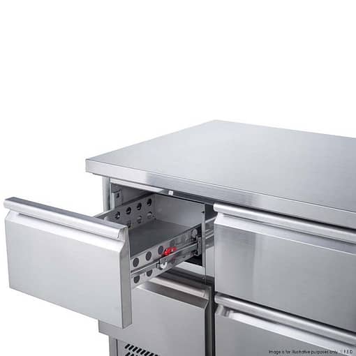 FED-X Six Drawer Compact Workbench Fridge - XGNS1300-6D - Image 4