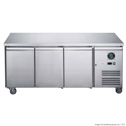 FED-X Stainless Steel Three Door Bench Freezer - XUB7F18S3V
