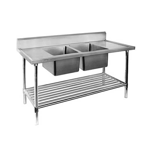 FED Double Centre Sink Bench with Pot Undershelf DSB6-1800C/A