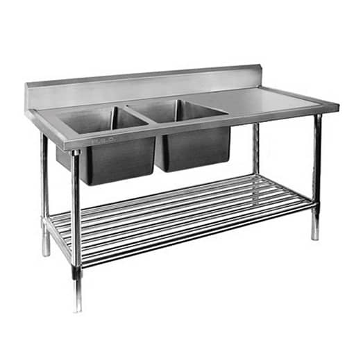 FED DSB6-1800L/A Double Left Sink Bench with Pot Undershelf