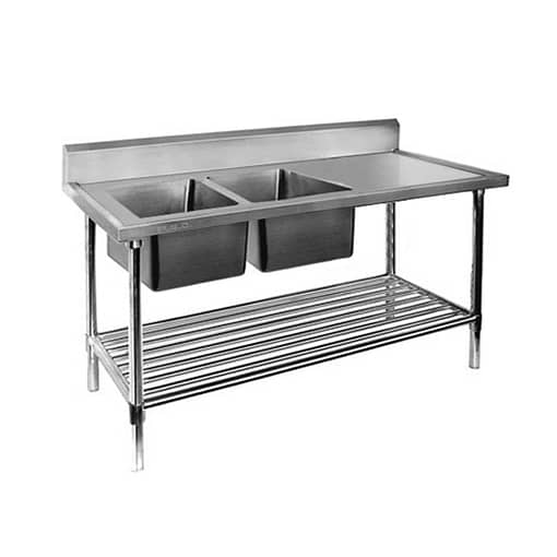 FED Double Left Sink Bench with Pot Undershelf – DSB7-1800L/A