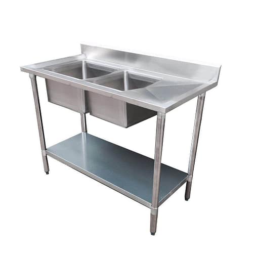 Modular System Double Sink Bench Left Handed 1500x700x900mm - 1500-7-DSBL