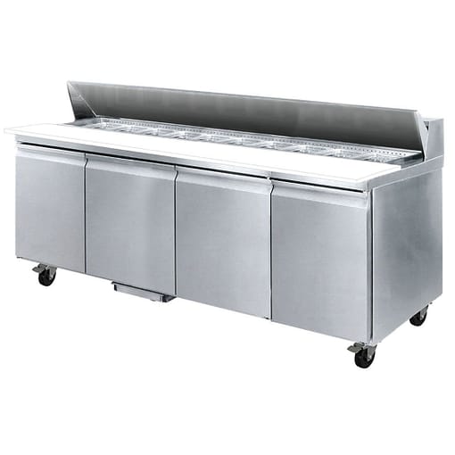 Thermaster SLB240 Four Door Pizza Prep Bar Fridge - Commercial Use