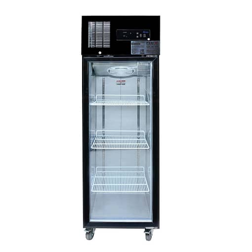 Single Glass Door Upright Fridge Black Stainless Steel - SUCG500B