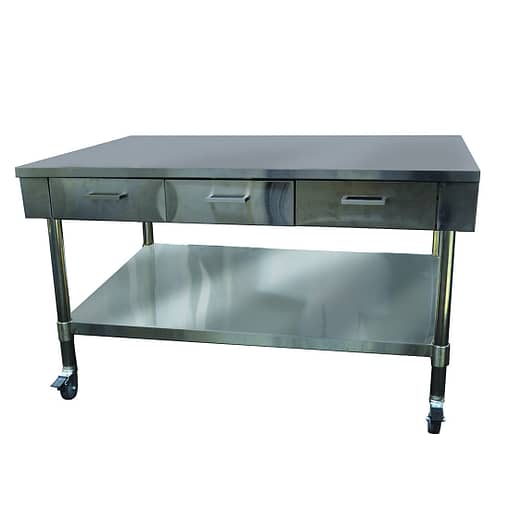 FED Stainless Steel Work Bench with 3 Drawers and Under Shelf SWBD8-3