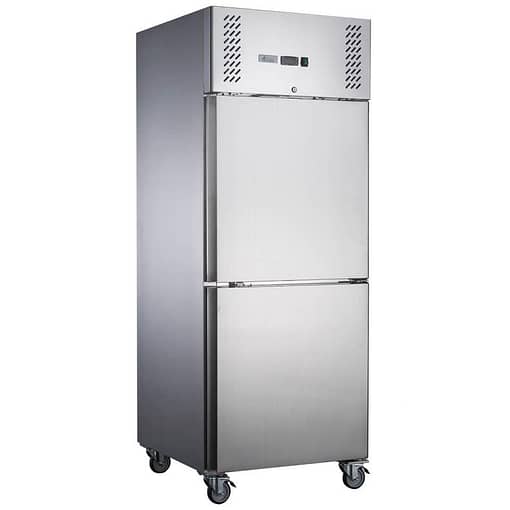 alt="FED-X XURF600S1V Stainless Steel Upright Freezer 600L Split Door"