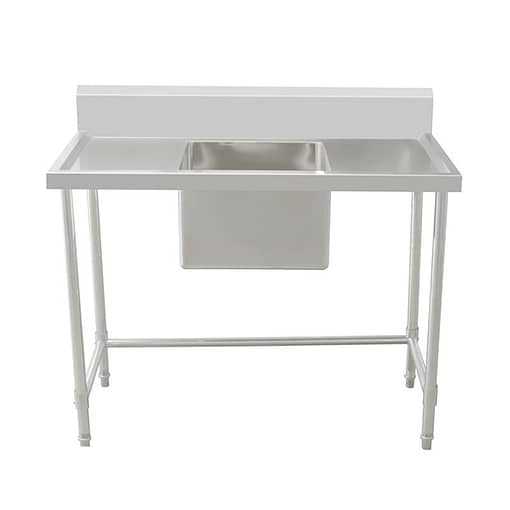 Kitchen Knock Stainless Steel Single Sink Bench with Leg Brace – 2100mm