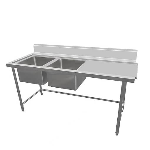 Kitchen Knock Stainless Steel Right Double Sink Bench Dishwasher Inlet