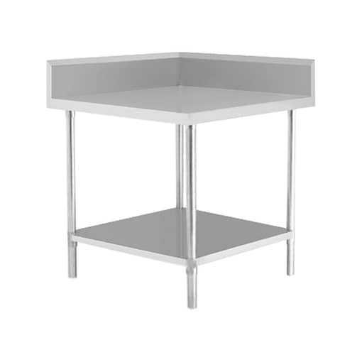 Kitchen Knock 600mm Corner Bench with Splashback – 304 Stainless Steel