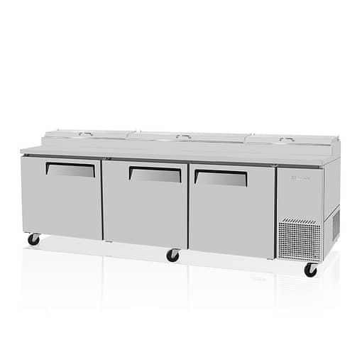 Turbo Air Pizza Prep Table 3 Door / Chill Air blown over Pans Stainless Steel / 878L