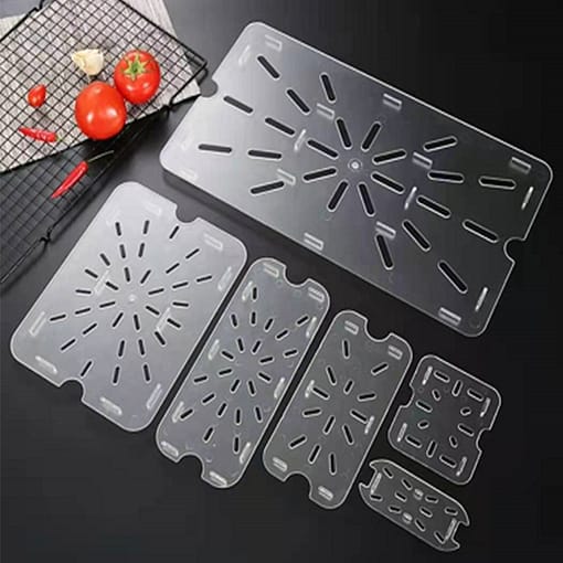 KK 1/6 - Clear Gastronorme Pan Drain Plate - PolyCarbonate 650047