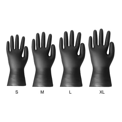 Hygiplas Vinyl Black Powder Free Gloves 100pack Full Size