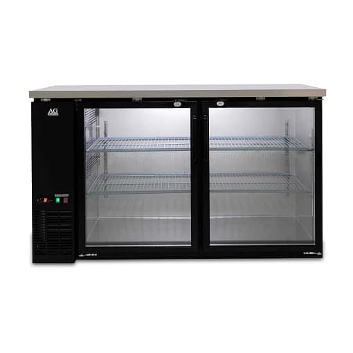 2 Door bar Fridge black Body with Stainless Top