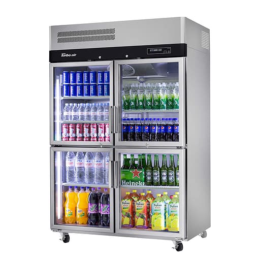Turbo Air KR45-4G(HC) CrystalSeries 4 Half Glass Door Top Mount Display Fridge – 1215L Capacity