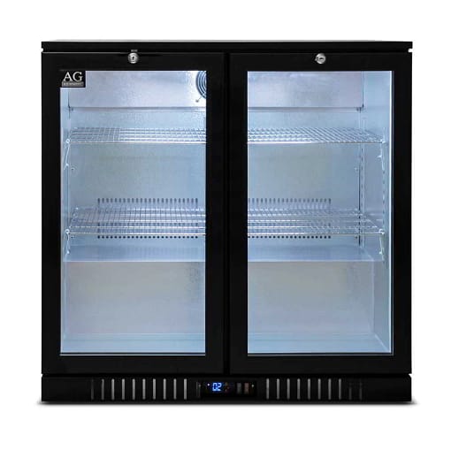 AG 220L Twin Door Bar Fridge – Black