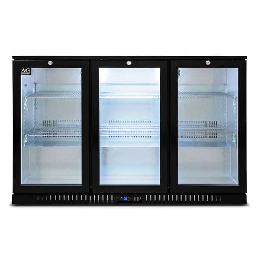 AG 3 Hinged Door Bar Fridge Black – 320L Beverage Fridge