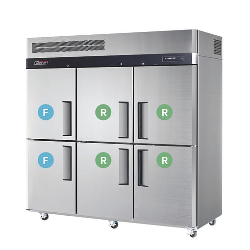 alt="Turbo Air KRF65-6(HC) - 6 door dual temp fridge freezer"