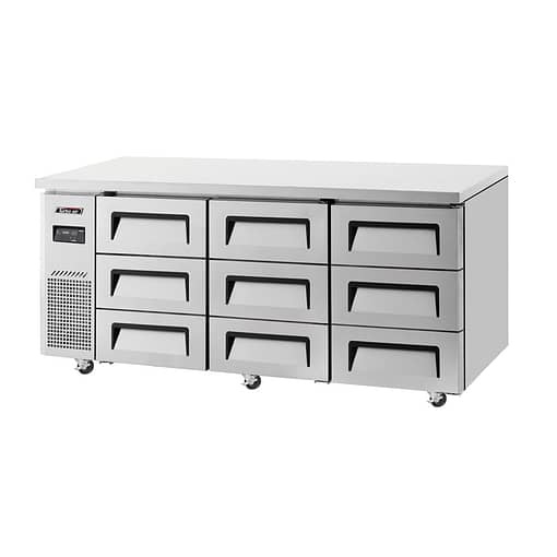 Turbo Air KUR18-3D-9(HC) Maxi-Capacity Series: 9-Drawer Undercounter Chiller - 1800mm