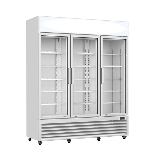 Thermaster LG-1203P 1200L Three Glass Door Upright Drink Fridge - Front View