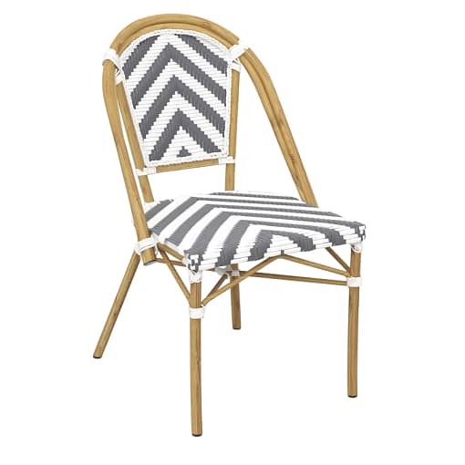 Eiffel Chair with Dark Grey/White Chevron - Elegance and Durability Combined