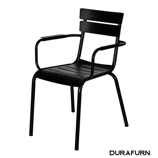 Durafurn® Lisbon Armchair in Elegant Black | Lightweight Design for Indoor & Outdoor