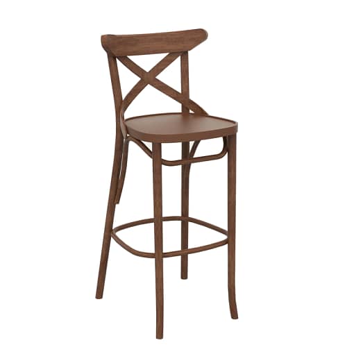 Paged Crossback 750 Walnut Bar Stool - Durable Beechwood Frame for Commercial & Home Bars
