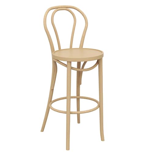 Paged Bentwood 750 Bar Stool Natural- Timeless Elegance
