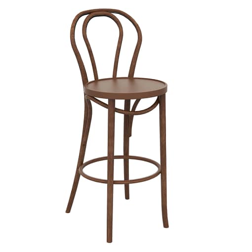 Paged Bentwood 750 Bar Stool - Walnut Finish