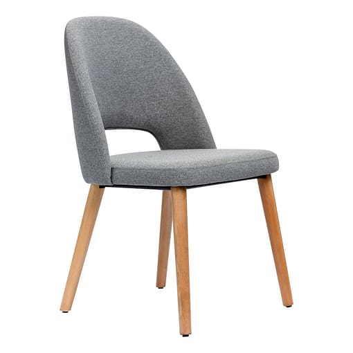 Furnlink Durafurn Semifreddo Chair - Trojan Oak Legs/Taupe Woven Fabric Beech Wood