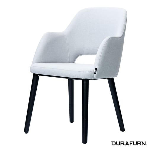 Elegant Light Grey Sorbet Chair with Black Legs - Your Go-To for Commercial Elegance