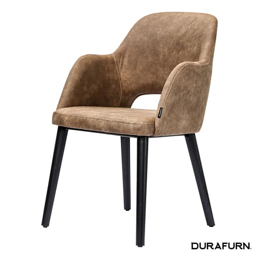 Sorbet Chair with Black Legs & Luxe Mocha Fabric - A Staple in Commercial Grade Seating