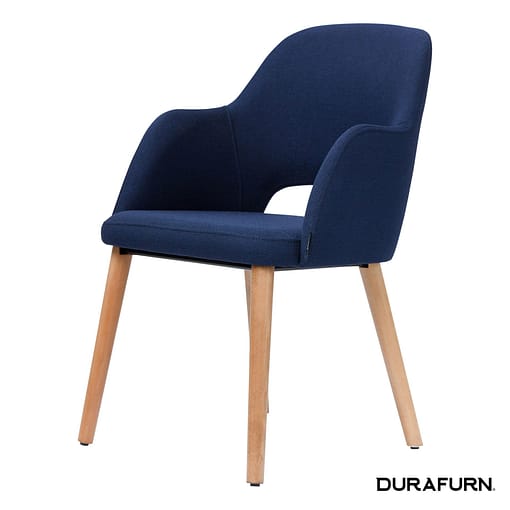 Navy Furnlink Durafurn Sorbet Chair with Trojan Oak Legs - Premium Comfort
