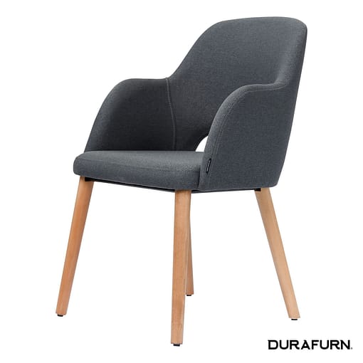 Anthracite Furnlink Durafurn Sorbet Chair - Trojan Oak Legs