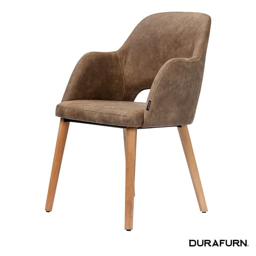 Furnlink Durafurn Sorbet Chair - Trojan Oak Legs/Mocha Fabric