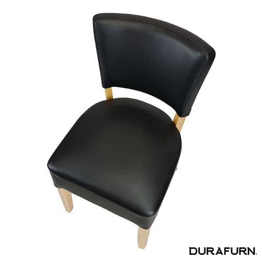 Memphis Club Chair - Black Dolaro Vinyl Seat and Backrest - Wenge Frame - Image 4